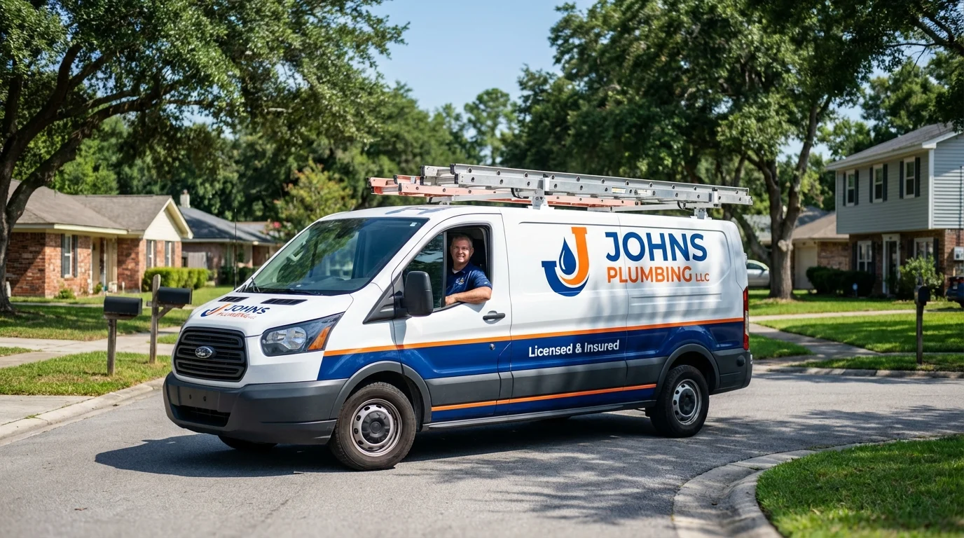 Johns Plumbing LLC service van in Paw Paw, MI